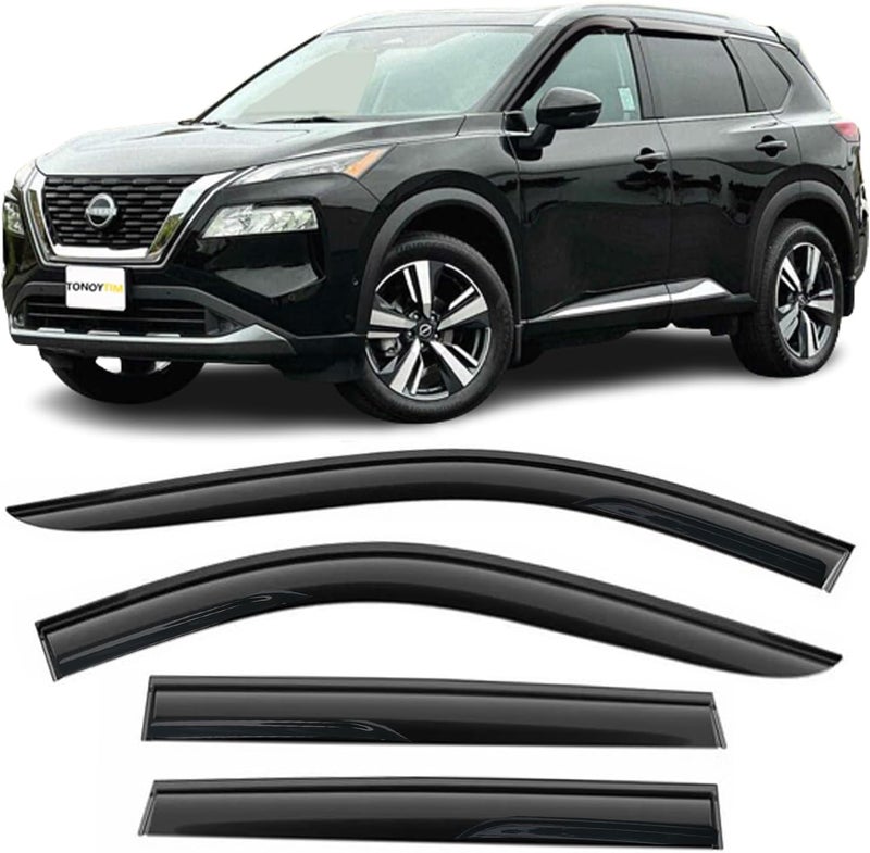 TONOYTIM Rain Guards Window Visors for Nissan Rogue 2021-2025,Wind Deflectors Window Shades Vent Guard Visor,Smoke 4-Pieces Set 94902 - Image 1